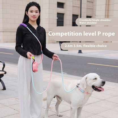 Cross Hand Holding Leashes